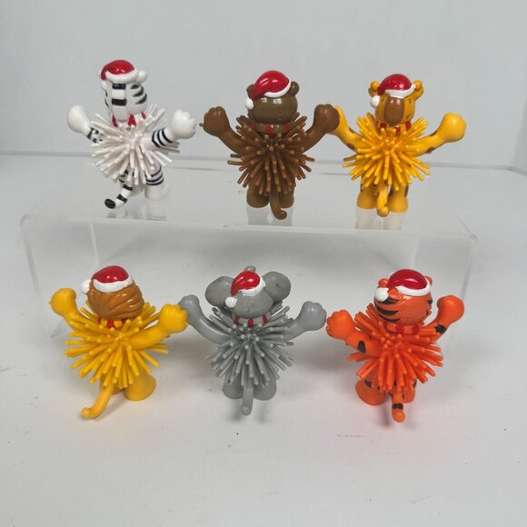 Kooshkins Mini Holiday Zoo Animals Lot of 6 • Tiger Lion Elephant • 1990s Christ - Picture 3 of 11